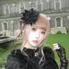 Acessório de Cabeça Lolita Doce Clipe de Chapéu Orelha de Coelho Estilo Gótico Clipe de Cabelo Subcultura Lolita Acessório de Cabelo Clipe de Cabelo Chapéu de Cartola com Renda