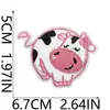 Tecido Adesivo Bordado Mãe Humana Vaca Cabeça de Vaca Desenho Animado de Energia Patch de Vaca Boba Decoração de Roupa Etiqueta Bordada