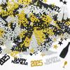 Festa de Véspera de Ano Novo de 2025 Festa Escolar Decoração de Mesa Jogo de Papel PET Estrelas Rasgadas Lantejoulas para Taça de Vinho