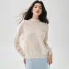 Elegancia suave estilo francés: Nueva colección 2026 de suéteres de cachemir para mujer de punto abierto, con estampado jacquard, de cuello semi-alto, versátiles y suaves