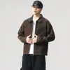 Chaqueta de Trabajo Detroit Americana Retro con Cuello de Piel de Ante para Hombre, Nueva Outerwear de Otoño 2026 de Corte Holgado para Hombre