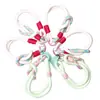 Estilo Ins Tejido Parche Colorido Cuerda Corta Gruesa Lanyard para Teléfono Colgante para Bolso Llavero Cadena Antiperdida Versátil Venta al por Mayor