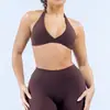 DF Nuevo Sujetador Deportivo Cruzado Delantero con Giro y Cuello Halter para Mujer, con Almohadillas Extraíbles, Adecuado para Correr y Yoga