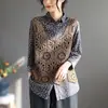 Nuevo chaleco de punto de algodón hueco retro artístico 2023 para mujer, prenda exterior holgada, chaleco de ganchillo adelgazante
