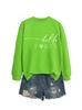 Amazon Ebay Estación Independiente Transfronteriza Casual Simple Elegante Dama Hola Cuarenta Corazón Sudadera de Manga Larga