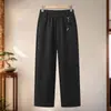 Pantalones de Mamá Elegantes Estilo Primavera/Otoño Pantalones para Mujeres de Mediana Edad y Mayores Pantalones Rectos de Cintura Alta Pantalones Largos Cálidos de Terciopelo Plus Estilo Otoño/Invierno de Abuela