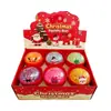 Juguete Squishy Navideño de PU Más Vendido Transfronterizo, Juguete para Aliviar el Estrés de Rebote Lento con Bolitas que Hacen Ruido y Cara Sonriente con Purpurina
