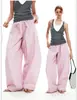2026 Estilo Popular Europeo y Americano Transfronterizo Pantalones de Globos con Cintura Plisada Suelta Estilo Francés Pantalones Casuales para Mujer