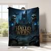 2025 Novo Cobertor de Flanela para Halloween Europeu e Americano Transfronteiriço Cobertor com Estampa Digital Outono e Inverno Cobertor de Ar Condicionado Cobertor de Lã