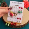 Pendientes Navideños y Juego de Pendientes Europeos y Americanos Más Vendidos Transfronterizos Pendientes de Cuentas de Lámpara Coloridas Papá Noel Árbol de Navidad Regalos