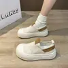 Zapatos de Lona Slip-on con Plataforma Zapatos Galleta Malla Transpirable Zapatos Blancos Zapatos Perezosos Zapatos de Mujer