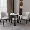 Mesa y Sillas Casuales Mesa de Negociación Moderna Simple Balcón Juego de Tres Piezas Silla Individual Tienda de Té con Leche Mesa Redonda Pequeña Silla de Comedor para el Hogar