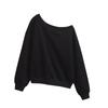 Falda de Cadera con Cordón de Cintura Baja Pantalones Falda Traje de Chica Popular Cuello Cruzado Asimétrico en el Hombro Suéter de Manga Larga Sudadera