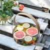Cubo de Fruta Transparente Nuevo Cubo de Hielo Creativo para el Hogar Cesta Portátil Plato de Fruta de Plástico Cubo de Hielo Cesta de Picnic para Exteriores