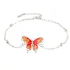 Pulseira Borboleta Esmaltada Feminina Prata Esterlina Luxo Leve Nicho Delicada Alto Padrão 2024 Nova Joia de Prata Feminina