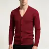 Nova coleção outono/inverno 2026: suéter de tricô jacquard masculino, cardigã de tricô casual com decote V estilo coreano