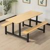 Mesas e Cadeiras para Cantina Mesa de Jantar Integrada em Aço Inoxidável Mesa para Cantina Escolar Fábrica Mesa e Cadeira para Restaurante Fast Food Atacado