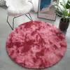 Tapete de pelúcia tie-dye com gradiente redondo para varanda, assento para cesta suspensa, tapete de chão decorativo com pelos longos para quarto, cabeceira, sala de estar