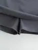 Falda corta gris básica estilo chica hot, ajustada, línea A, de cintura alta, opaca, versátil para ir al trabajo