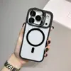 Soporte de Lente Funda de Teléfono Magnética Transparente Adecuada para Iphone17/16/15/14/13 Promax Cubierta Protectora