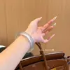 Pulseira de Vidro Olho de Gato Estilo Chinês Novo Branco Gelado Luar com um Rosa de Alto Padrão Estilo Nacional para Melhores Amigos