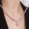 Collar de perlas moradas para mujer 2024, nuevo, explosivo, ligero, de lujo, diseño de nicho, cadena de clavícula avanzada, elegante collar de cadena de moda