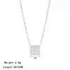 Estilo Coreano Más Vendido Cuadrilátero Full Diamond Nuevo Estilo Collar Moda Lujo Ligero Elegante Geométrico Acero Inoxidable Cadena de Circonita de Moda