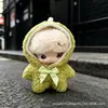 Solo ropa de muñeca: Ropa con colgante Dimoo Diario de recién nacido, lindos animales de dibujos animados, expresiones divertidas, conjunto de overol y sombrero