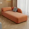 Chaise longue de lujo subsidiado para balcón, dormitorio, sofá perezoso de cuero, tumbona de belleza de hotel, silla de celebridad de internet, color toffee, algodón