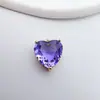 Retenção de Cor Forte Banhado a Cobre Inserido com Zircônia Gelo Triturado Pequeno Pingente de Coração de Pêssego Acessórios de Joias DIY Feitos à Mão Acessórios de Pingente
