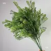 Plantas Verdes, Hierba de Junco, Hierba Bigote de Dragón, Fondo de Boda, Paisajismo de Ventana Floral, Flores Decorativas para Boda en Bosque Blanco y Verde