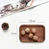 Directo de fábrica en stock plato de madera maciza plato de madera plato para snacks plato de postre bandeja de madera ovalada