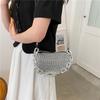 Bolso cuadrado pequeño de verano con cadena para teléfono móvil, versátil y personalizado, de textura sencilla, para noche.