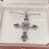 Colar feminino com cruz de especiarias Cherryyyyy, colar gótico estilo europeu e americano com diamantes, estilo y2k, design de corrente de clavícula