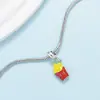 2025 Nuevo Simple y Lindo Goteo de Aceite Perforado Hamburguesa Agujero Grande Colgante Pulsera con Cuentas Accesorios de Joyería DIY
