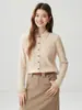 Cárdigan de cachemira con cuello polo para mujer, nuevo para otoño e invierno, simple, versátil, tejido de cachemira, top cálido agradable a la piel