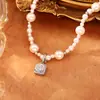 Corrente de Suéter com Pérolas Rosa Manta Exquisita no Mesmo Estilo de Zhao Lusi, Design de Nicho, Colar Versátil e Elegante Estilo Coreano Atacado