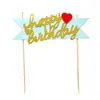Fiesta Feliz Feliz Banner Cumpleaños Cumpleaños Bronceado Fiesta de Cumpleaños Decoración de Pastel Inserto de Bandera