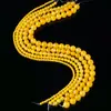 Cuentas de ágata amarilla natural, ensartadas juntas, hebra larga de cuentas sueltas, cuentas redondas, collar, joyería de jade, pulsera DIY, producto semiacabado