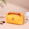 Bolsa de Maquiagem Portátil à Prova d'Água de Lona Bolsa de Higiene Pessoal de Grande Capacidade de Alto Valor Cosméticos Influenciador da Internet Portátil Bolsa de Armazenamento de Cor Sólida