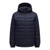 Jaqueta de Penas Masculina Outono/Inverno 2026, Capuz Removível, 90% Penas de Pato, Leve, Juvenil, Quente, Versátil, Jaqueta para o Dia a Dia, Moderna
