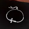 Pulseira de Puxar com Pingente de Cruz de Zircônia Pulseira de Luxo Leve com Sensação de Alta Qualidade Pulseira com Design de Nicho da Moda Acessórios de Pulseira de Nicho
