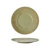 Plato de Cerámica Occidental Estampado Irregular para Bistec, Plato Plano, Plato de Mesa de Cerámica de Hotel Rayado Retro de Alto Valor Personalizado