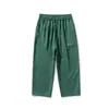 Pantalones Casuales Sueltos de Lino de Imitación Finos de Verano Talla Grande Estilo Japonés Pantalones Rectos de Nueve Puntos Retro Tendencia para Hombre Estilo Chino