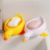Pato Amarillo Lindo Drena Agua Caja de Jabón de Gama Alta Lavabo del Baño Nueva Súper Linda Caja de Jabón de Almacenamiento