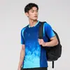 Trajes de manga corta para primavera y verano para hombres y mujeres, ropa de bádminton de secado rápido, ropa deportiva transpirable para competición y entrenamiento de tenis de mesa, personalizable con impresión