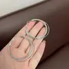 Pendientes de Anillo de Diamante Moda para Viajero 2024 Nuevo Estilo Coreano Simples Elegantes Sexy Street Beat Pendientes Joyería