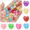 Cuentas Acrílicas Estampadas en Relieve de 12 mm Cuentas de Corazón Melocotón Material DIY Accesorios para Pulseras y Collares Hechos a Mano