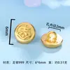 Plata Pura 999 5mm Chapado en Oro Sólido Pulsera de Cuerda Trenzada de la Suerte Collar Cuentas Botón Accesorios Cabeza de Botón