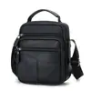 Bolsa de ombro de couro masculina personalizada, bolsa transversal de negócios masculina vertical, bolsa de couro genuíno, elegante e de alta qualidade